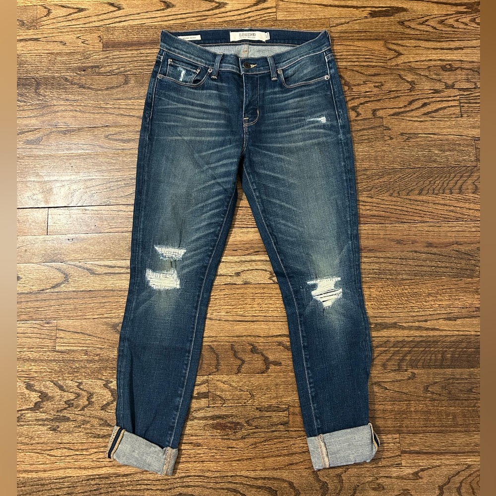 Lucky Brand Legend Brooke Skinny Jeans Size 4 / 27 Distressed 29” Inseam Cuffed